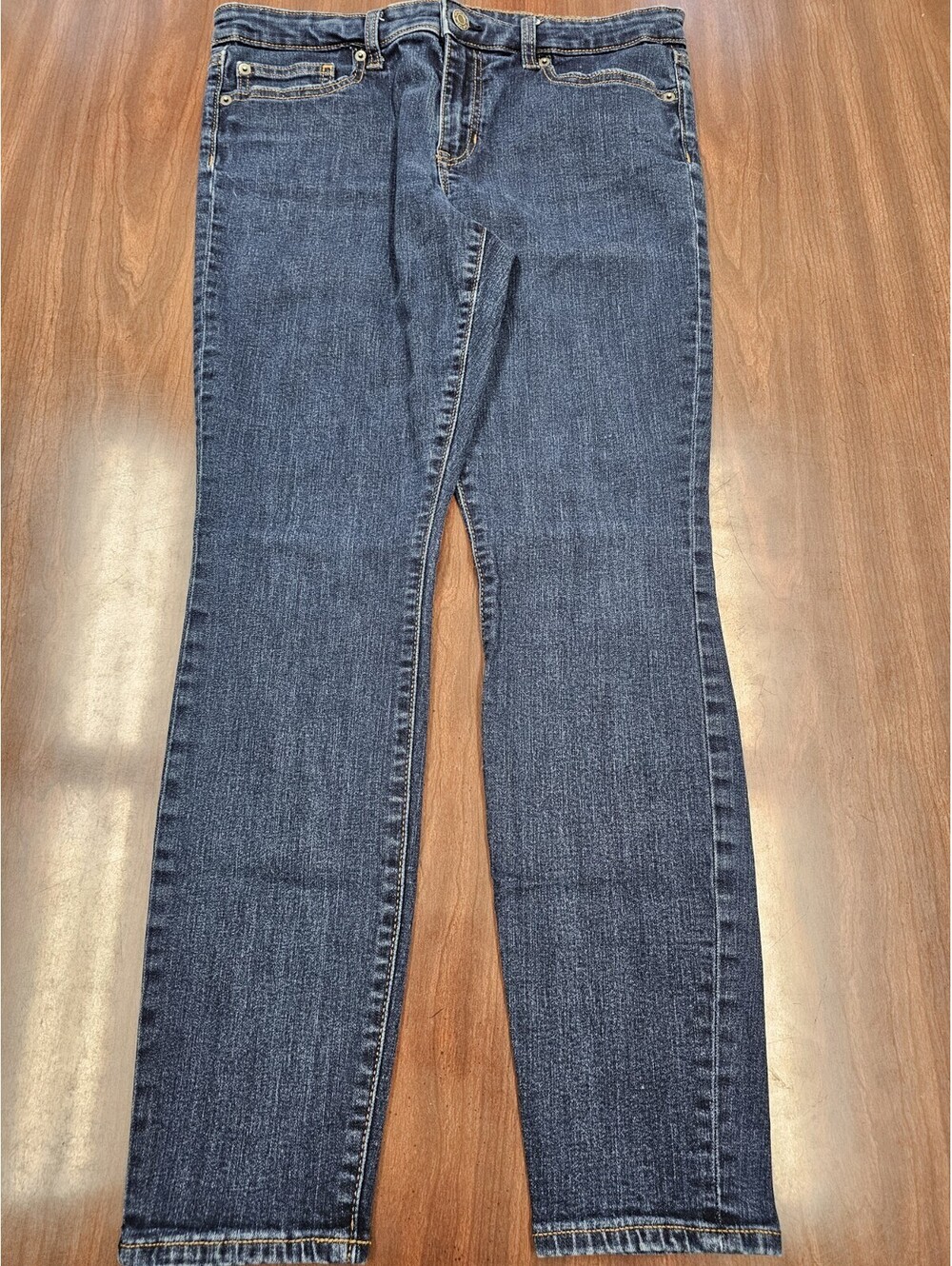 Gap Women's Blue Denim Leggings Size 12 Regular Fit Stretch Jeans Everyday Comfy